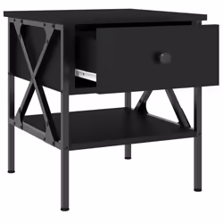 VidaXL 825954 Table de nuit et table de chevet Noir - Vue supplémentaire 7
