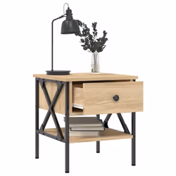 VidaXL 825955 Table de nuit et table de chevet Chêne - Vue supplémentaire 4