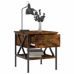 VidaXL 825958 Table de nuit et table de chevet Chêne - Vue supplémentaire 4