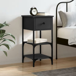 Vidaxl - Table de chevet noir 34x36x70 cm bois d'ingénierie