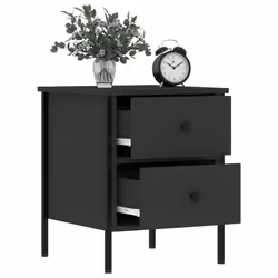 VidaXL 825984 Table de nuit et table de chevet Noir - Vue supplémentaire 4