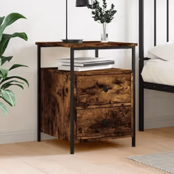 vidaXL Table de chevet chêne fumé 44x45x60 cm bois d'ingénierie