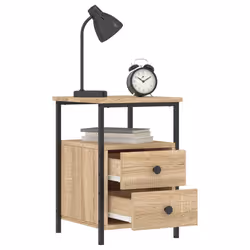 VidaXL 826015 Table de nuit et table de chevet Chêne - Vue supplémentaire 4