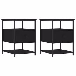 VidaXL 826024, Noir, Fer, Bois, 400 mm, 420 mm, 560 mm, 2 pièce(s)