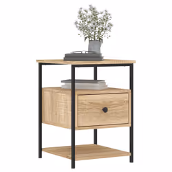 VidaXL 826026 Table de nuit et table de chevet Chêne - Vue supplémentaire 4