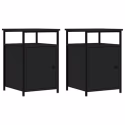 VidaXL 826034, Noir, Fer, Bois, 400 mm, 420 mm, 600 mm, 2 pièce(s)