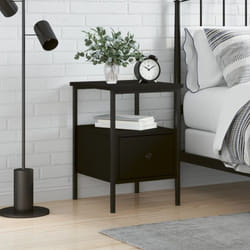 Table de chevet noir 34x36x50 cm bois d'ingénierie