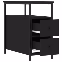 VidaXL 826063 Table de nuit et table de chevet Noir - Vue supplémentaire 6