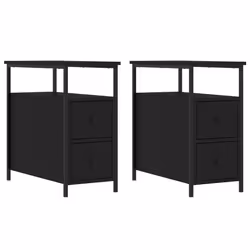 VidaXL 826064, Noir, Fer, Bois, 300 mm, 600 mm, 600 mm, 2 pièce(s)