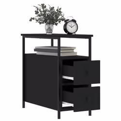 VidaXL 826064 Table de nuit et table de chevet Noir - Vue supplémentaire 4