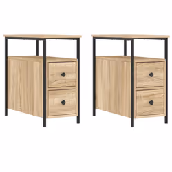 VidaXL 826066, Chêne, Fer, Bois, 300 mm, 600 mm, 600 mm, 2 pièce(s)