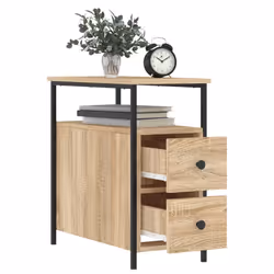 VidaXL 826066 Table de nuit et table de chevet Chêne - Vue supplémentaire 4