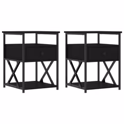 VidaXL 826074, Noir, Fer, Bois, 400 mm, 420 mm, 550 mm, 2 pièce(s)