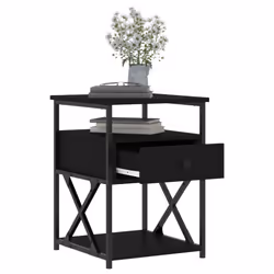 VidaXL 826074 Table de nuit et table de chevet Noir - Vue supplémentaire 4