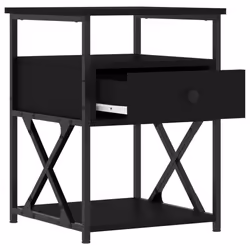 VidaXL 826074 Table de nuit et table de chevet Noir - Vue supplémentaire 7
