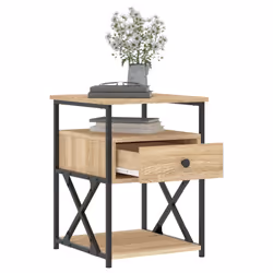 VidaXL 826075 Table de nuit et table de chevet Chêne - Vue supplémentaire 4
