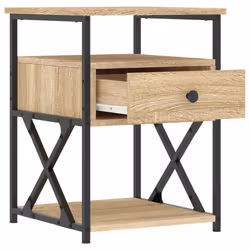 VidaXL 826075 Table de nuit et table de chevet Chêne - Vue supplémentaire 6
