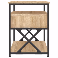VidaXL 826075 Table de nuit et table de chevet Chêne - Vue supplémentaire 7