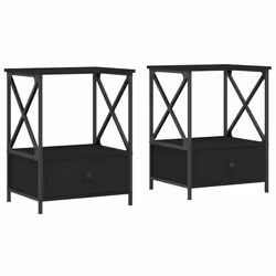VidaXL 826084, Noir, Fer, Bois, 500 mm, 410 mm, 650 mm, 2 pièce(s)