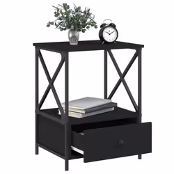 VidaXL 826084 Table de nuit et table de chevet Noir - Vue supplémentaire 4