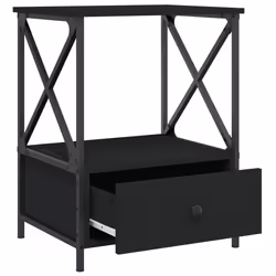VidaXL 826084 Table de nuit et table de chevet Noir - Vue supplémentaire 7