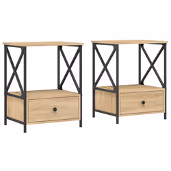 VidaXL 826086, Chêne, Fer, Bois, 500 mm, 410 mm, 650 mm, 2 pièce(s)