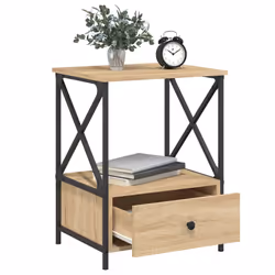 VidaXL 826086 Table de nuit et table de chevet Chêne - Vue supplémentaire 4