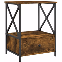Cette table de chevet au style industriel est un supplément intemporel à votre décoration intérieure. Matériau durable : le b ...