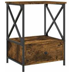 Table de chevet chêne fumé 50x41x65 cm bois d'ingénierie Vidaxl