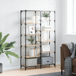 vidaXL Bibliothèque chêne sonoma 100x32x170cm bois d'ingénierie et fer