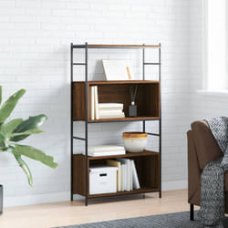 vidaXL Bibliothèque chêne brun 80x30x145,5 cm bois d'ingénierie et fer