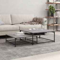 vidaXL Tables basses gigognes 2 pcs sonoma gris bois d'ingénierie