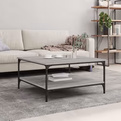 vidaXL Table basse sonoma gris 80x80x40 cm bois dingénierie 832841