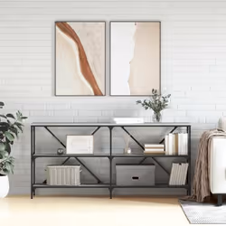 vidaXL Table console sonoma gris 160x30x75 cm bois d'ingénierie et fer