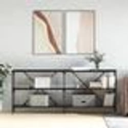 vidaXL Table console noir 180x30x75 cm bois d'ingénierie et fer