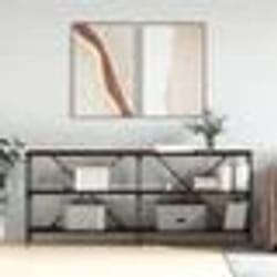 vidaXL Table console chêne marron 180x30x75 bois d'ingénierie et fer