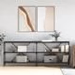 vidaXL Table console noir 200x30x75 cm bois d'ingénierie et fer