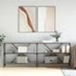 vidaXL Table console sonoma gris 200x30x75 cm bois d'ingénierie et fer