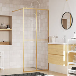 Vidaxl - Paroi de douche avec verre esg transparent doré 80x195 cm