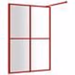 vidaXL Paroi de douche avec verre ESG transparent rouge 140x195 cm