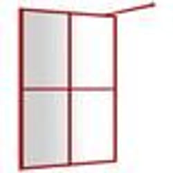 vidaXL Paroi de douche avec verre ESG transparent rouge 140x195 cm