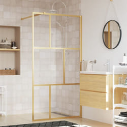 vidaXL Paroi de douche avec verre ESG transparent doré 115x195 cm