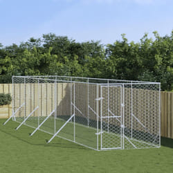 Vidaxl - Chenil d'extérieur pour chiens argenté 2x10x2 m acier galvanisé
