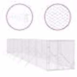 vidaXL Chenil d'extérieur pour chiens argenté 2x14x2 m acier galvanisé