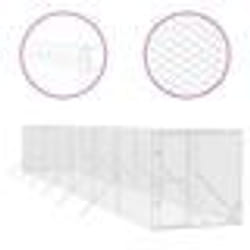 vidaXL Chenil d'extérieur pour chiens argenté 2x14x2 m acier galvanisé