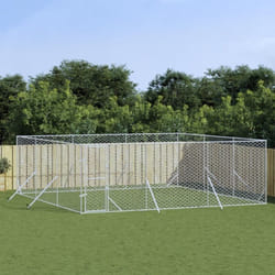 Chenil d'extérieur pour chiens argenté 6x6x2 m acier galvanisé Vidaxl