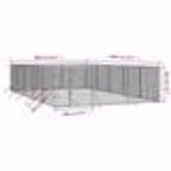 vidaXL Chenil d'extérieur pour chiens argenté 6x10x2 m acier galvanisé