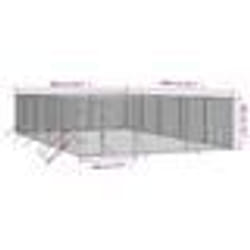 vidaXL Chenil d'extérieur pour chiens argenté 6x10x2 m acier galvanisé