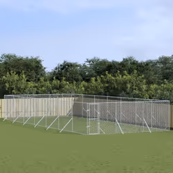 vidaXL Chenil d'extérieur pour chiens argenté 6x14x2 m acier galvanisé