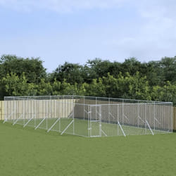 vidaXL Chenil d'extérieur pour chiens argenté 6x14x2 m acier galvanisé